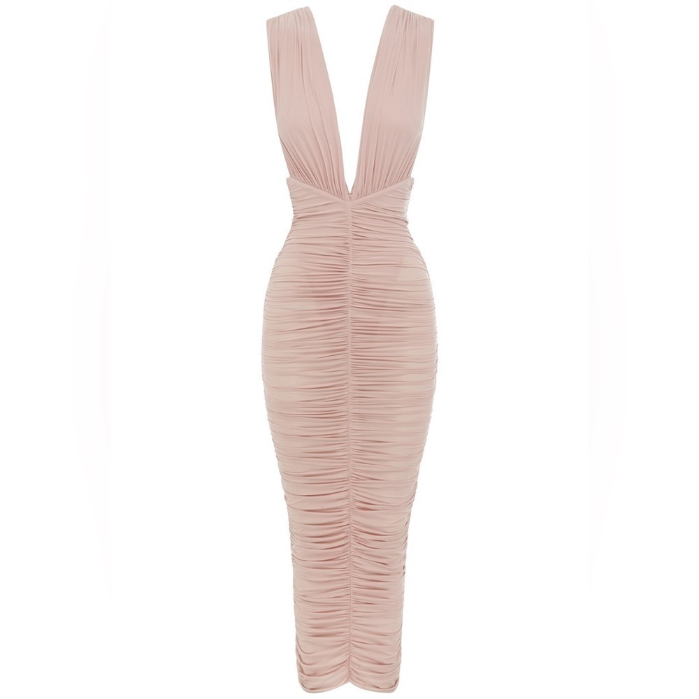 Alex Perry Chance Ruched MIDI Dress - Picture 3 of 3